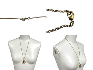 極美品 CHANEL シャネル ネックレス アクセサリー ココマーク B17C刻印 GP スクエアストーン ゴールド 中古 4c073929