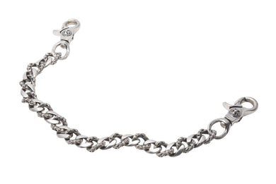 極美品 CHROME HEARTS クロムハーツ 2クリップファンシー ショートウォレットチェーン 重量約219.4g 全長約41cm シルバー925 中古 4c073935