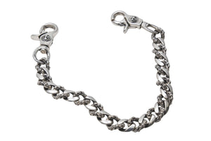 極美品 CHROME HEARTS クロムハーツ 2クリップファンシー ショートウォレットチェーン 重量約219.4g 全長約41cm シルバー925 中古 4c073935