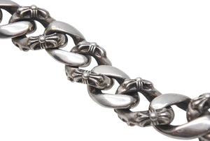 極美品 CHROME HEARTS クロムハーツ 2クリップファンシー ショートウォレットチェーン 重量約219.4g 全長約41cm シルバー925 中古 4c073935