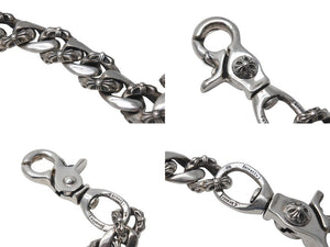 極美品 CHROME HEARTS クロムハーツ 2クリップファンシー ショートウォレットチェーン 重量約219.4g 全長約41cm シルバー925 中古 4c073935