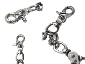 極美品 CHROME HEARTS クロムハーツ 2クリップファンシー ショートウォレットチェーン 重量約219.4g 全長約41cm シルバー925 中古 4c073935