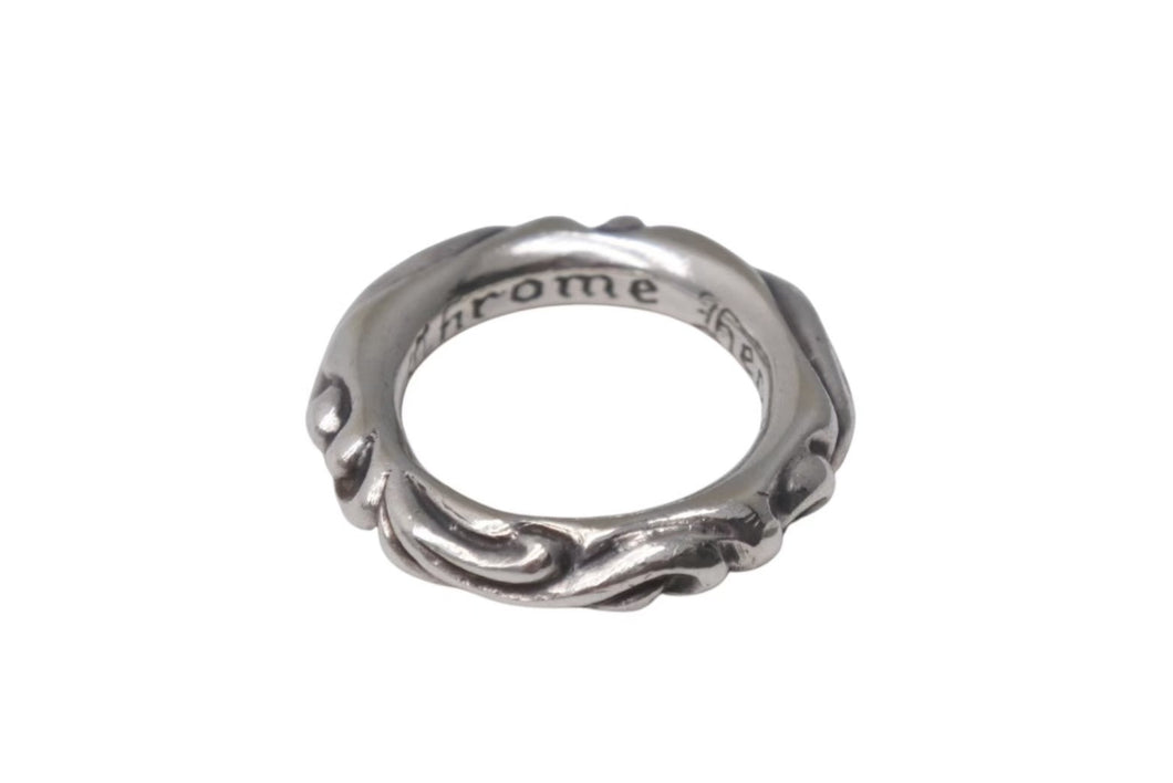 極美品 CHROME HEARTS クロムハーツ スクロールバンド リング 重量約8.5g サイズ12号 1994/.925刻印 シルバー925 中古 4c073939