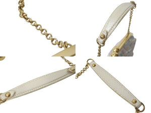 LOUISVUITTON ルイヴィトン オモニエール ハンドバッグ M92060 モノグラムサテン ホワイト マルチカラー ゴールド金具 美品 中古 4c073942
