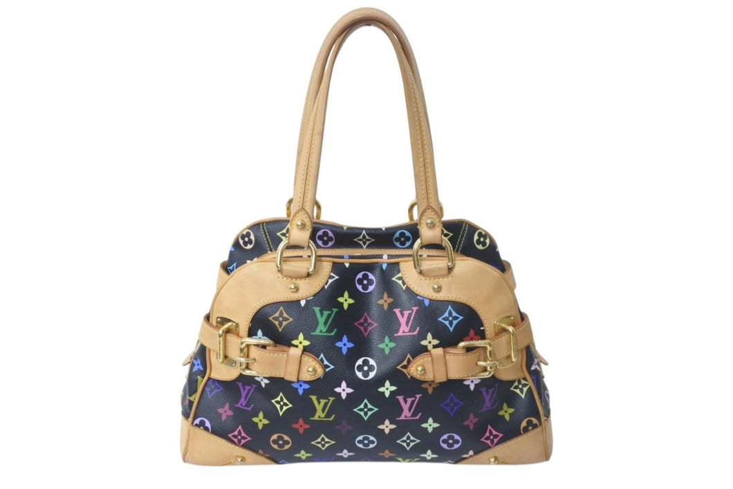 [USED/中古]LOUIS VUITTON ルイ・ヴィトン ハンドバッグ ブラック マルチカラー PVC レザー M40194 ゴールド金具 Bランク 中古 4c073943