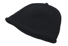 Load image into Gallery viewer, CHROME HEARTS クロムハーツ BSフレア レザーパッチ ニットキャップ ビーニー フレアボール カシミヤ ブラック 美品 中古 4c073946