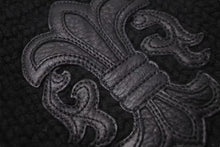 Load image into Gallery viewer, CHROME HEARTS クロムハーツ BSフレア レザーパッチ ニットキャップ ビーニー フレアボール カシミヤ ブラック 美品 中古 4c073946