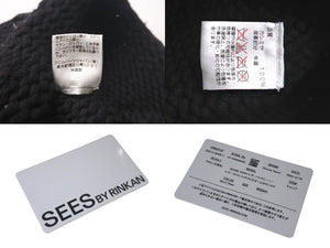 CHROME HEARTS クロムハーツ BSフレア レザーパッチ ニットキャップ ビーニー フレアボール カシミヤ ブラック 美品 中古 4c073946
