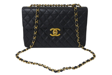 CHANEL シャネル デカマトラッセ チェーンショルダーバッグ シングルフラップ 3番台 ブラック ゴールド金具 美品 中古 4c073948