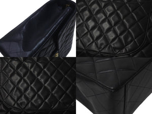 CHANEL シャネル デカマトラッセ チェーンショルダーバッグ シングルフラップ 3番台 ブラック ゴールド金具 美品 中古 4c073948