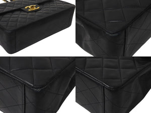 CHANEL シャネル デカマトラッセ チェーンショルダーバッグ シングルフラップ 3番台 ブラック ゴールド金具 美品 中古 4c073948