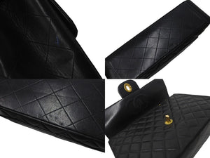 CHANEL シャネル デカマトラッセ チェーンショルダーバッグ シングルフラップ 3番台 ブラック ゴールド金具 美品 中古 4c073948