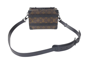LOUIS VUITTON ルイヴィトン モノグラム マカサー ハンドル ソフトトランク ショルダーバッグ M45935 ブラック ブラウン 美品 中古 4c073952
