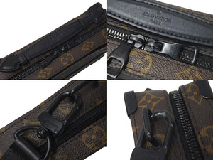 LOUIS VUITTON ルイヴィトン モノグラム マカサー ハンドル ソフトトランク ショルダーバッグ M45935 ブラック ブラウン 美品 中古 4c073952