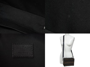 LOUIS VUITTON ルイヴィトン モノグラム マカサー ハンドル ソフトトランク ショルダーバッグ M45935 ブラック ブラウン 美品 中古 4c073952