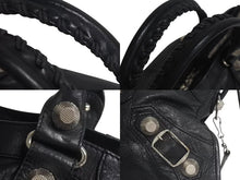 Load image into Gallery viewer, BALENCIAGA バレンシアガ ザジャイアントパートタイム エディターズバック 2WAYバッグ 173082 ブラック シルバー金具 美品 中古 4c073954