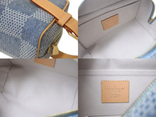 Load image into Gallery viewer, 新品同様 LOUIS VUITTON ルイヴィトン ロッカードップキット ハンドバッグ N40753 ダミエデニム ブルー ブラウン ゴールド 中古 4c073960