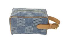 Load image into Gallery viewer, 新品同様 LOUIS VUITTON ルイヴィトン ロッカードップキット ハンドバッグ N40753 ダミエデニム ブルー ブラウン ゴールド 中古 4c073960