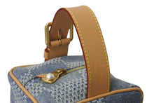 Load image into Gallery viewer, 新品同様 LOUIS VUITTON ルイヴィトン ロッカードップキット ハンドバッグ N40753 ダミエデニム ブルー ブラウン ゴールド 中古 4c073960
