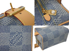 Load image into Gallery viewer, 新品同様 LOUIS VUITTON ルイヴィトン ロッカードップキット ハンドバッグ N40753 ダミエデニム ブルー ブラウン ゴールド 中古 4c073960