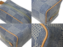 Load image into Gallery viewer, 新品同様 LOUIS VUITTON ルイヴィトン ロッカードップキット ハンドバッグ N40753 ダミエデニム ブルー ブラウン ゴールド 中古 4c073960
