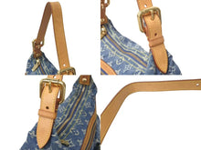 Load image into Gallery viewer, LOUIS VUITTON ルイヴィトン バギーPM ショルダーバッグ M95049 モノグラムデニム ヌメ革 ブルー ゴールド 美品 中古 4c073961