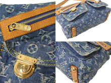 Load image into Gallery viewer, LOUIS VUITTON ルイヴィトン バギーPM ショルダーバッグ M95049 モノグラムデニム ヌメ革 ブルー ゴールド 美品 中古 4c073961