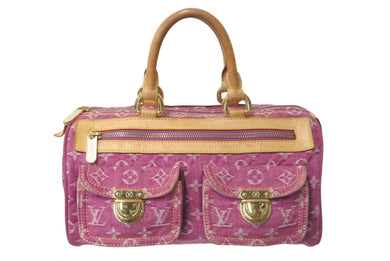 LOUIS VUITTON ルイヴィトン ネオスピーディ ハンドバッグ M95214 モノグラムデニム ゴールド金具 ピンク 美品 中古 4c073962