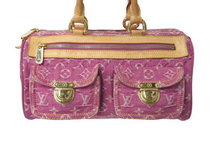 LOUIS VUITTON ルイヴィトン ネオスピーディ ハンドバッグ M95214 モノグラムデニム ゴールド金具 ピンク 美品 中古 4c073962