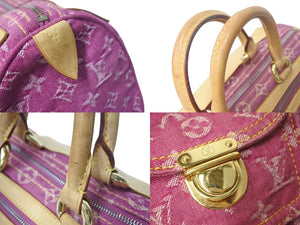LOUIS VUITTON ルイヴィトン ネオスピーディ ハンドバッグ M95214 モノグラムデニム ゴールド金具 ピンク 美品 中古 4c073962