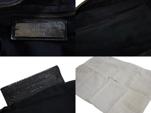 BALENCIAGA バレンシアガ LeCity ザシティ トートバッグ ハンドバッグ レザー ブラック アンティークゴールド金具 美品 中古 4c073966