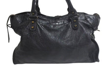 Load image into Gallery viewer, BALENCIAGA バレンシアガ LeCity ザシティ トートバッグ ハンドバッグ レザー ブラック アンティークゴールド金具 美品 中古 4c073966