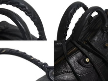 Load image into Gallery viewer, BALENCIAGA バレンシアガ LeCity ザシティ トートバッグ ハンドバッグ レザー ブラック アンティークゴールド金具 美品 中古 4c073966