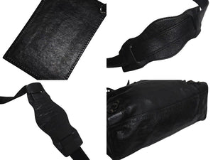 BALENCIAGA バレンシアガ LeCity ザシティ トートバッグ ハンドバッグ レザー ブラック アンティークゴールド金具 美品 中古 4c073966