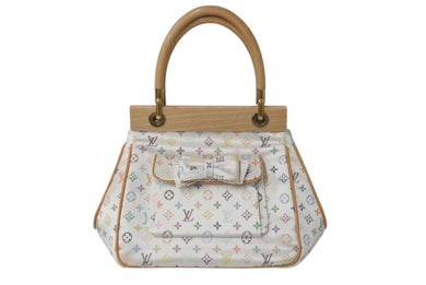 極美品 LOUIS VUITTON ルイヴィトン モノグラムマルチカラー サテン アベリア ハンドバッグ M92936 サテン ウッド 中古 4c073977