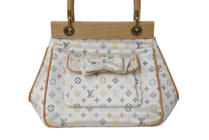 極美品 LOUIS VUITTON ルイヴィトン モノグラムマルチカラー サテン アベリア ハンドバッグ M92936 サテン ウッド 中古 4c073977