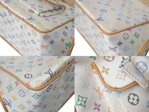 極美品 LOUIS VUITTON ルイヴィトン モノグラムマルチカラー サテン アベリア ハンドバッグ M92936 サテン ウッド 中古 4c073977