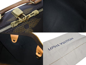 極美品 LOUIS VUITTON ルイヴィトン モノグラムジャイアント リバース スピーディバンドリエール30 ハンドバッグ M44602 ブラウン 中古 4c073979