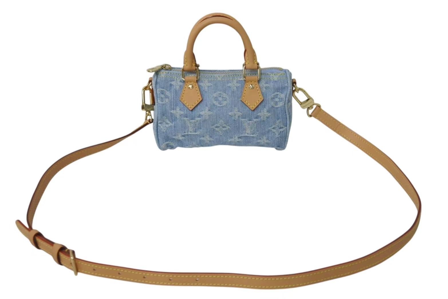 極美品 Louis Vuitton ルイヴィトン Monogram Denim Nano Speedy