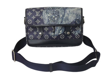 LOUIS VUITTON ルイヴィトン ショルダーバッグ サバンナPM チャップマンブラザーズ M54248 ネイビー シルバー金具 美品 中古 4c073982