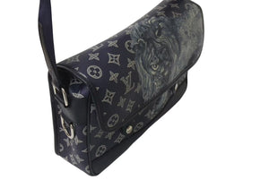 LOUIS VUITTON ルイヴィトン ショルダーバッグ サバンナPM チャップマンブラザーズ M54248 ネイビー シルバー金具 美品 中古 4c073982