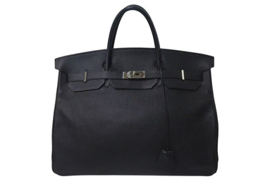 激レア HERMES エルメス ハンドバッグ バーキン50 トゴ □K刻印 ブラック シルバー金具 美品 中古 4c073985