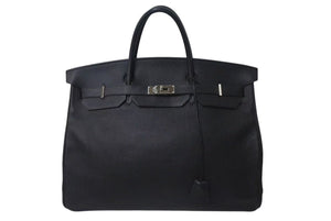 激レア HERMES エルメス ハンドバッグ バーキン50 トゴ □K刻印 ブラック シルバー金具 美品 中古 4c073985