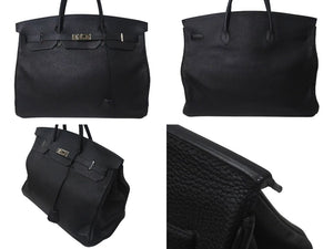 激レア HERMES エルメス ハンドバッグ バーキン50 トゴ □K刻印 ブラック シルバー金具 美品 中古 4c073985