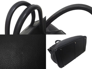 激レア HERMES エルメス ハンドバッグ バーキン50 トゴ □K刻印 ブラック シルバー金具 美品 中古 4c073985