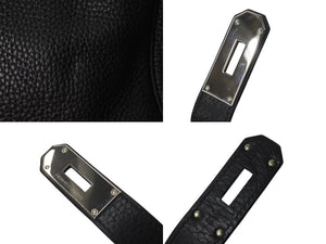 激レア HERMES エルメス ハンドバッグ バーキン50 トゴ □K刻印 ブラック シルバー金具 美品 中古 4c073985