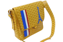 Load image into Gallery viewer, 極美品 GOYARD ゴヤール グランブルーMM ショルダーバッグ キャンバス カーフスキン イエロー PARIS 中古 4c073988
