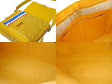 Load image into Gallery viewer, 極美品 GOYARD ゴヤール グランブルーMM ショルダーバッグ キャンバス カーフスキン イエロー PARIS 中古 4c073988
