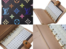 Load image into Gallery viewer, LOUIS VUITTON ルイヴィトン 手帳カバー システム手帳 アジェンダPM R20895 モノグラムマルチカラー ノワール 美品 中古 4c073993
