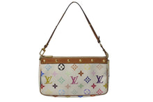 Load image into Gallery viewer, LOUIS VUITTON ルイヴィトン モノグラム マルチカラー ポシェット アクセソワール アクセサリーポーチ M92649 村上隆 ホワイト 中古 4c073995